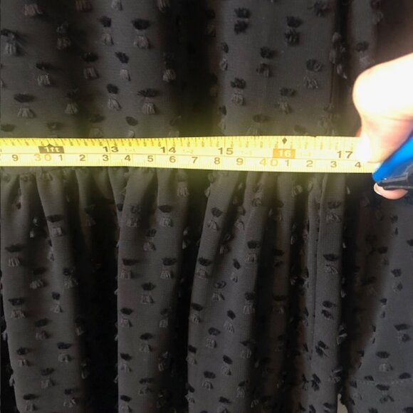 H&M Babydoll Dress SIZE 2 Black Sheer Swiss Dot Ruffle Collar Tie Neck T… - Picture 10 of 11